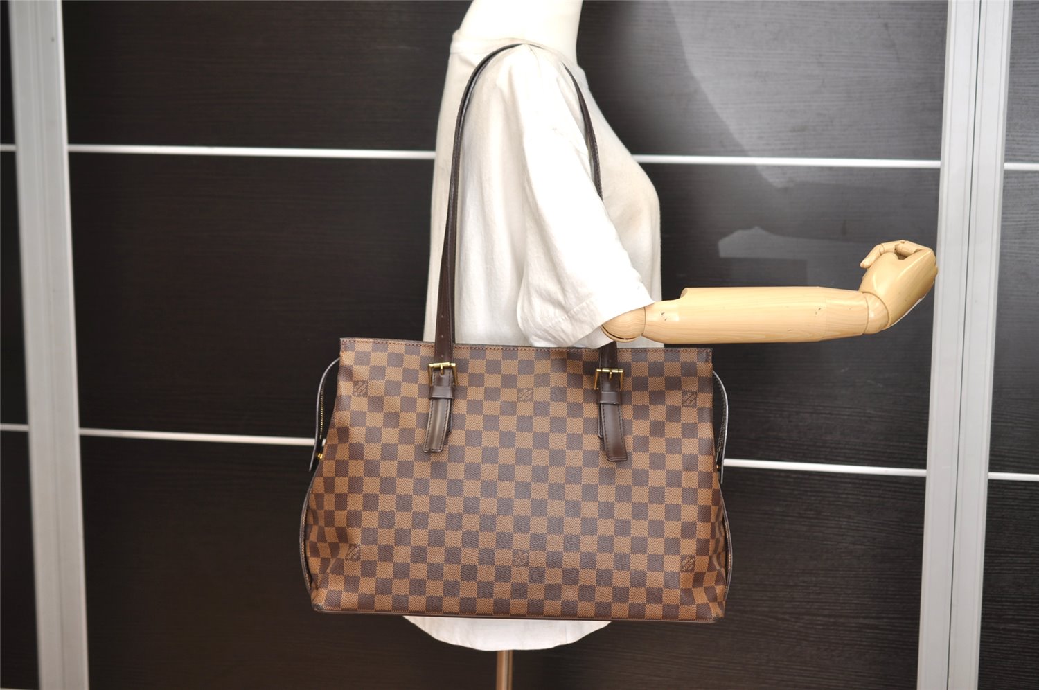 Authentic Louis Vuitton Damier Chelsea Shoulder Tote Bag N51119 LV 8953J