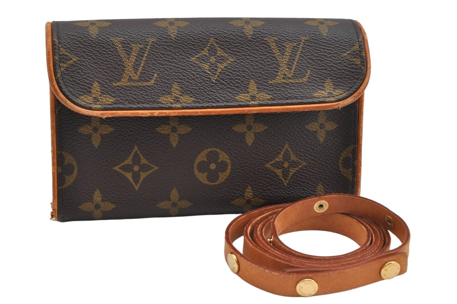 Auth Louis Vuitton Monogram Pochette Florentine Pouch Waist Bag M51855 LV 8954J