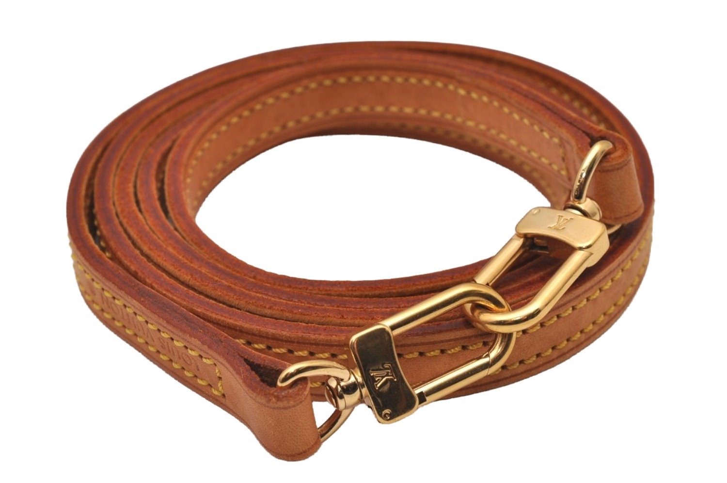 Authentic Louis Vuitton Leather Shoulder Strap Beige 48