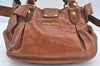 Authentic MIU MIU Vintage Ribbon Leather Shoulder Hand Bag Purse Brown 8957I