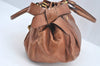 Authentic MIU MIU Vintage Ribbon Leather Shoulder Hand Bag Purse Brown 8957I