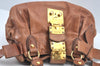 Authentic MIU MIU Vintage Ribbon Leather Shoulder Hand Bag Purse Brown 8957I