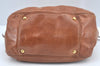 Authentic MIU MIU Vintage Ribbon Leather Shoulder Hand Bag Purse Brown 8957I