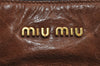 Authentic MIU MIU Ribbon Leather 2Way Shoulder Cross Body Hand Bag Brown 8958I