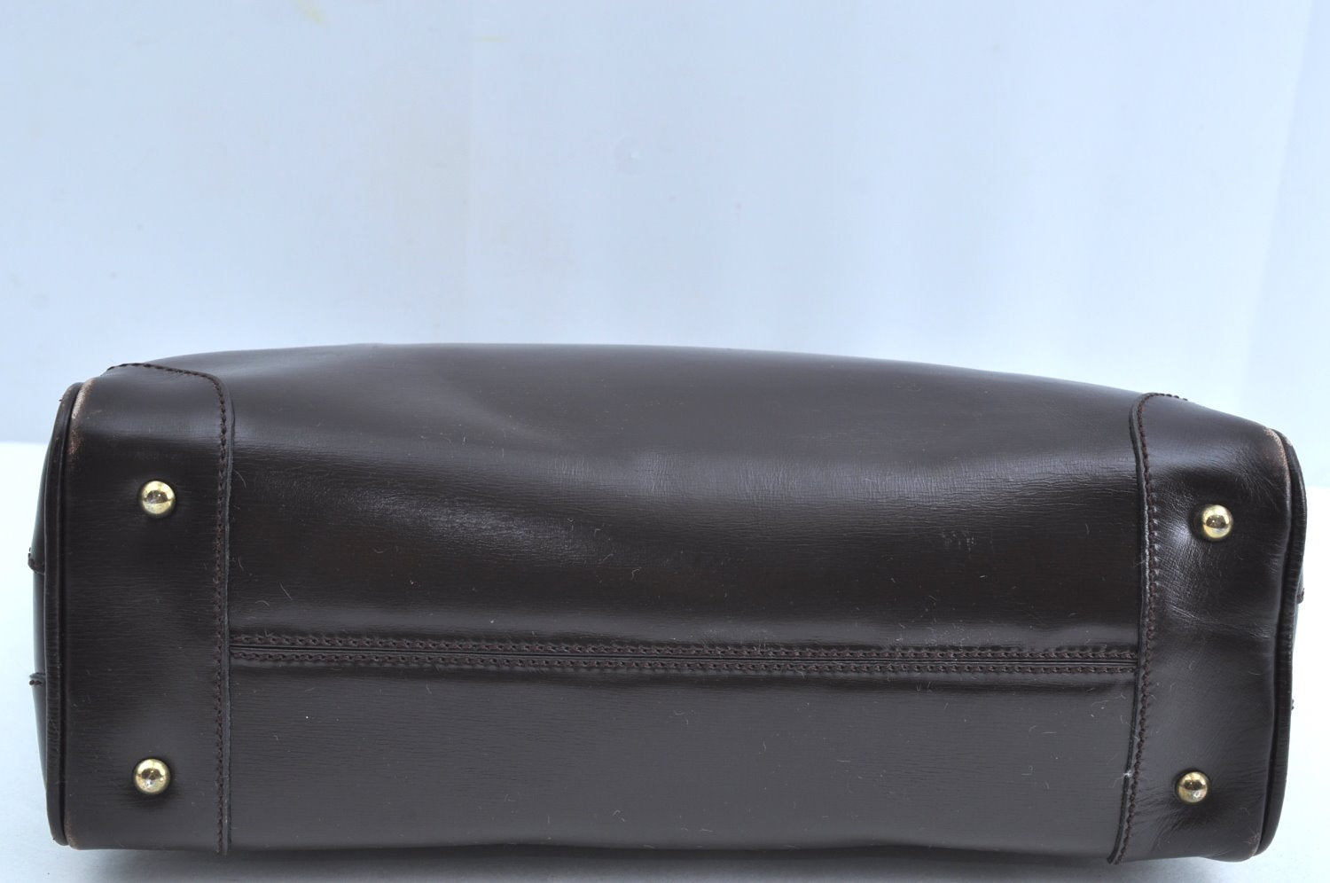 Authentic GUCCI Vintage Hand Boston Bag Leather Brown 8959G