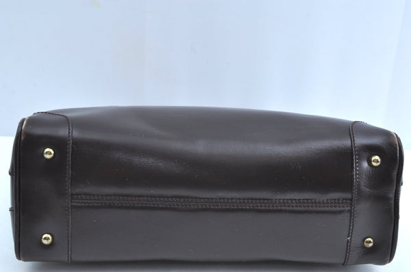 Authentic GUCCI Vintage Hand Boston Bag Leather Brown 8959G