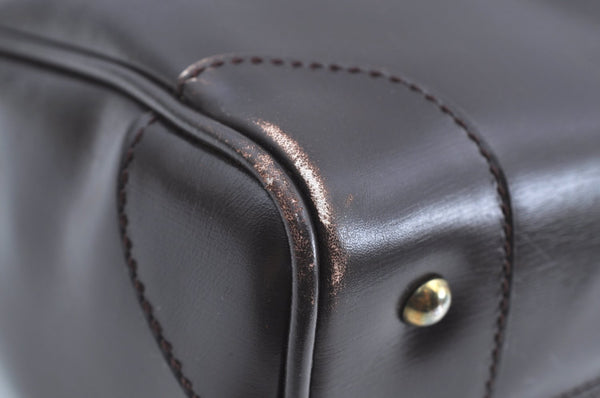 Authentic GUCCI Vintage Hand Boston Bag Leather Brown 8959G