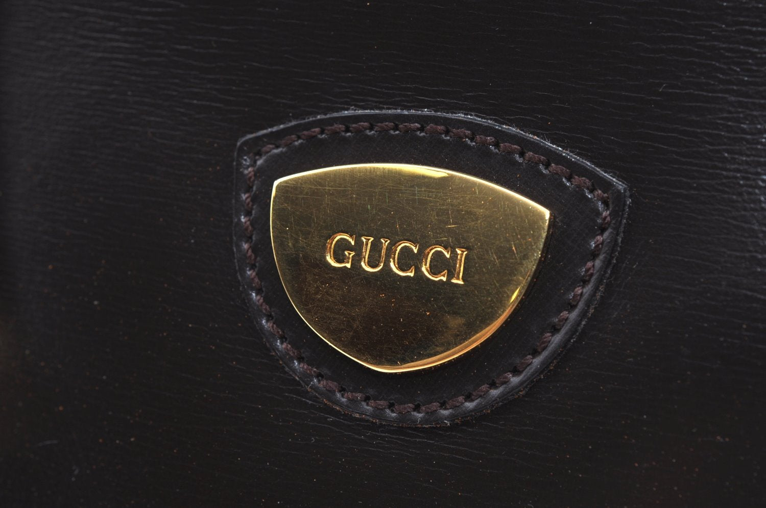 Authentic GUCCI Vintage Hand Boston Bag Leather Brown 8959G