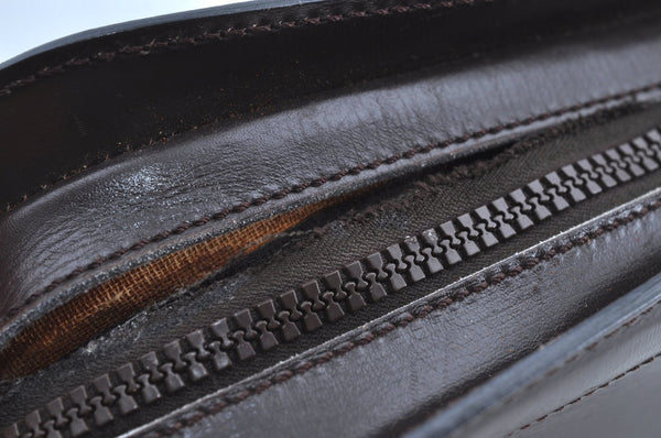 Authentic GUCCI Vintage Hand Boston Bag Leather Brown 8959G