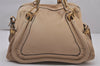 Authentic Chloe Paraty Medium 2Way Shoulder Hand Bag Purse Leather Beige 8960I