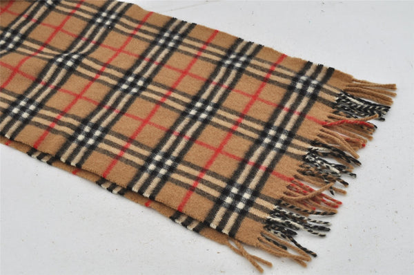 Authentic Burberrys Nova Check Cashmere Winter Scarf Stole Brown 8962I