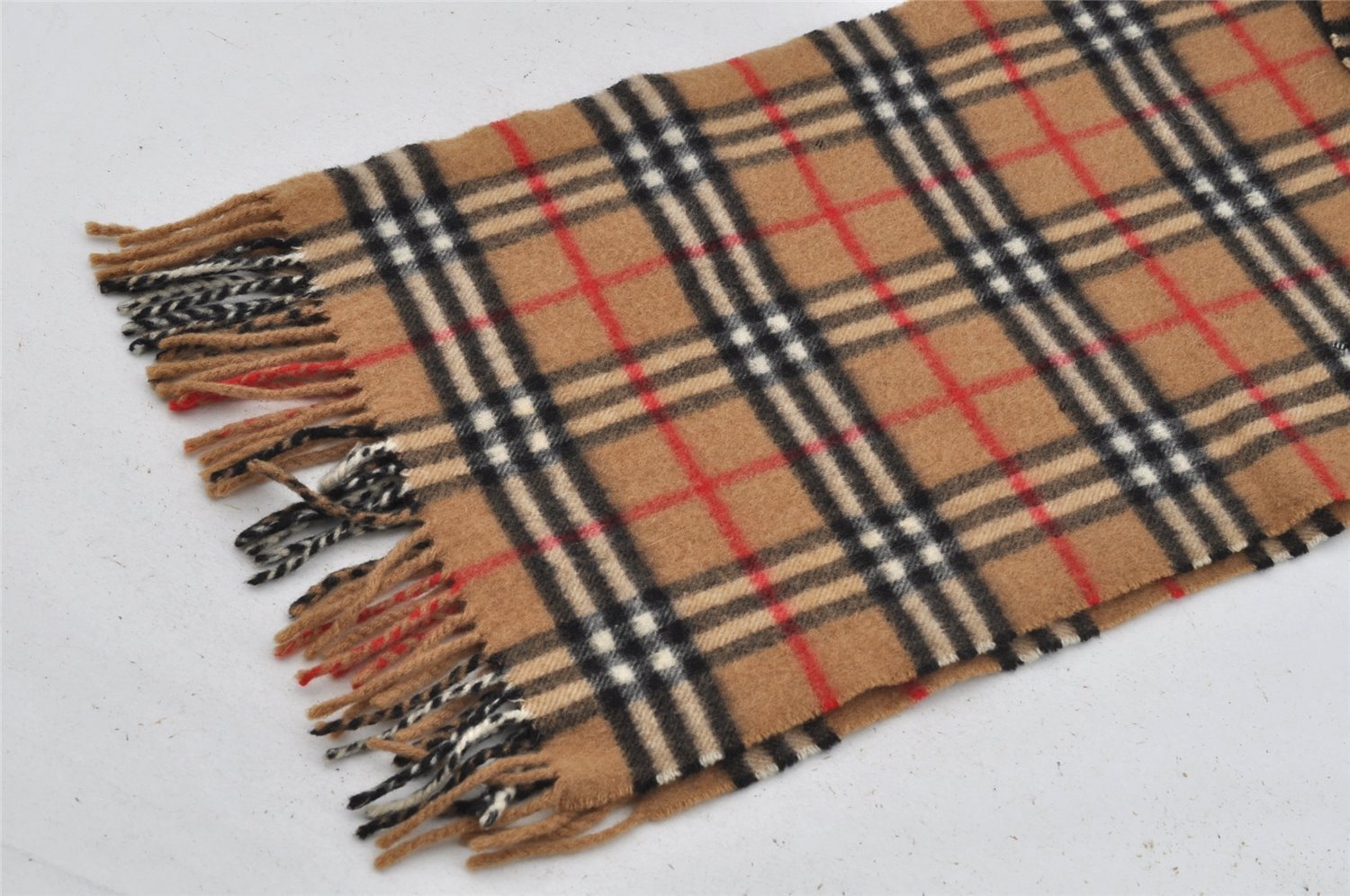 Authentic Burberrys Nova Check Cashmere Winter Scarf Stole Brown 8962I