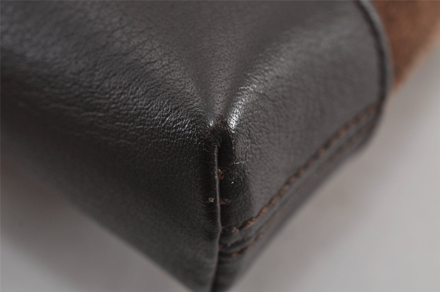 Authentic LOEWE Anagram Shoulder Cross Bag Purse Suede Leather Brown 8962J