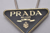 Authentic PRADA Vintage Logo Key Ring Charm M285X Silver Plating Box 8964I