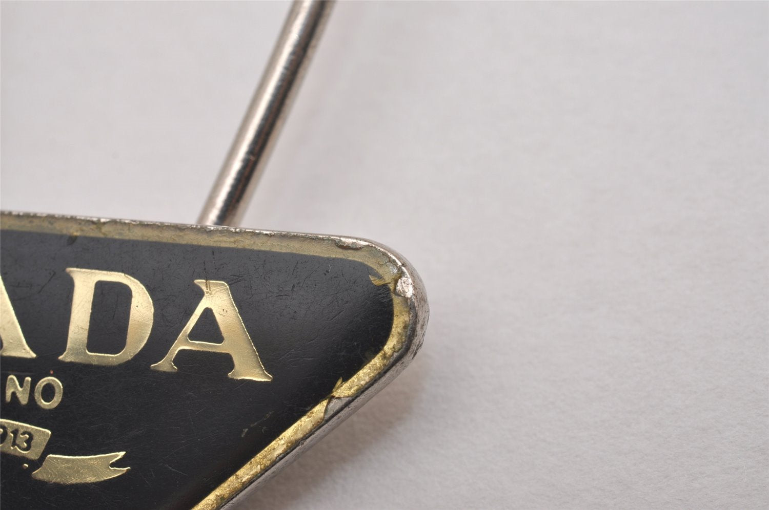 Authentic PRADA Vintage Logo Key Ring Charm M285X Silver Plating Box 8964I