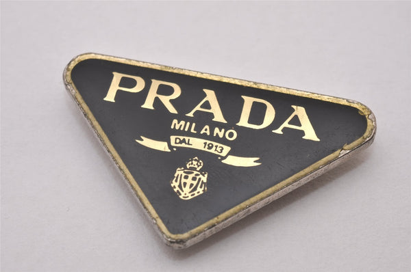 Authentic PRADA Vintage Logo Key Ring Charm M285X Silver Plating Box 8964I