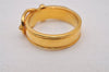 Authentic HERMES Scarf Ring Boucle Sellier Belt Design Gold Tone 8965I