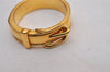 Authentic HERMES Scarf Ring Boucle Sellier Belt Design Gold Tone 8965I