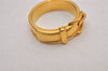 Authentic HERMES Scarf Ring Boucle Sellier Belt Design Gold Tone 8965I