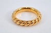 Authentic HERMES Scarf Ring Rope Design Gold Tone Box 8965J