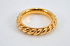 Authentic HERMES Scarf Ring Rope Design Gold Tone Box 8965J