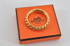 Authentic HERMES Scarf Ring Rope Design Gold Tone Box 8965J