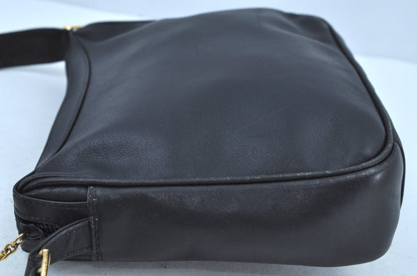 Authentic GUCCI Tassel Shoulder Cross Body Bag Purse Leather Black Junk 8967G