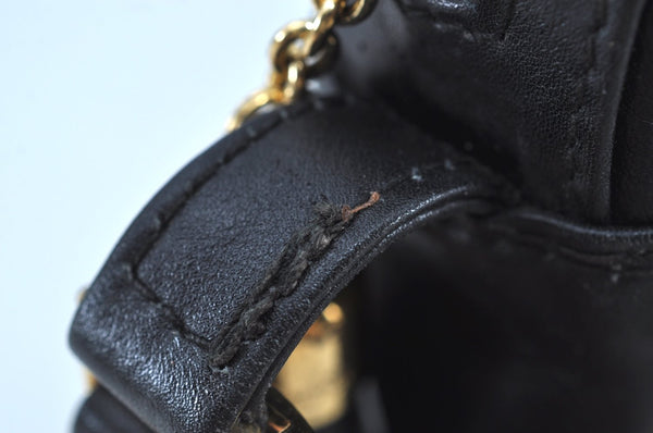 Authentic GUCCI Tassel Shoulder Cross Body Bag Purse Leather Black Junk 8967G