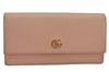 Authentic GUCCI Petite Mormont Long Wallet Purse Leather 456116 Pink Junk 8968J