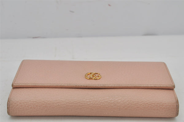 Authentic GUCCI Petite Mormont Long Wallet Purse Leather 456116 Pink Junk 8968J