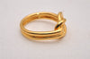 Authentic HERMES Scarf Ring Atame Circle Knot Design Gold Tone Box 8969I