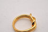 Authentic HERMES Scarf Ring Atame Circle Knot Design Gold Tone Box 8969I