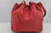Authentic Louis Vuitton Epi Petit Noe Shoulder Drawstring Bag M44107 Red 8970J