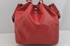 Authentic Louis Vuitton Epi Petit Noe Shoulder Drawstring Bag M44107 Red 8970J