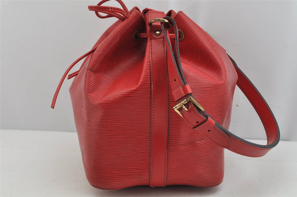 Authentic Louis Vuitton Epi Petit Noe Shoulder Drawstring Bag M44107 Red 8970J