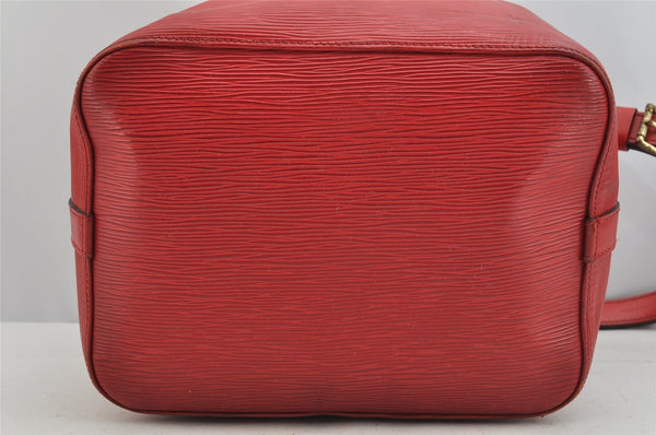 Authentic Louis Vuitton Epi Petit Noe Shoulder Drawstring Bag M44107 Red 8970J