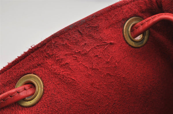 Authentic Louis Vuitton Epi Petit Noe Shoulder Drawstring Bag M44107 Red 8970J