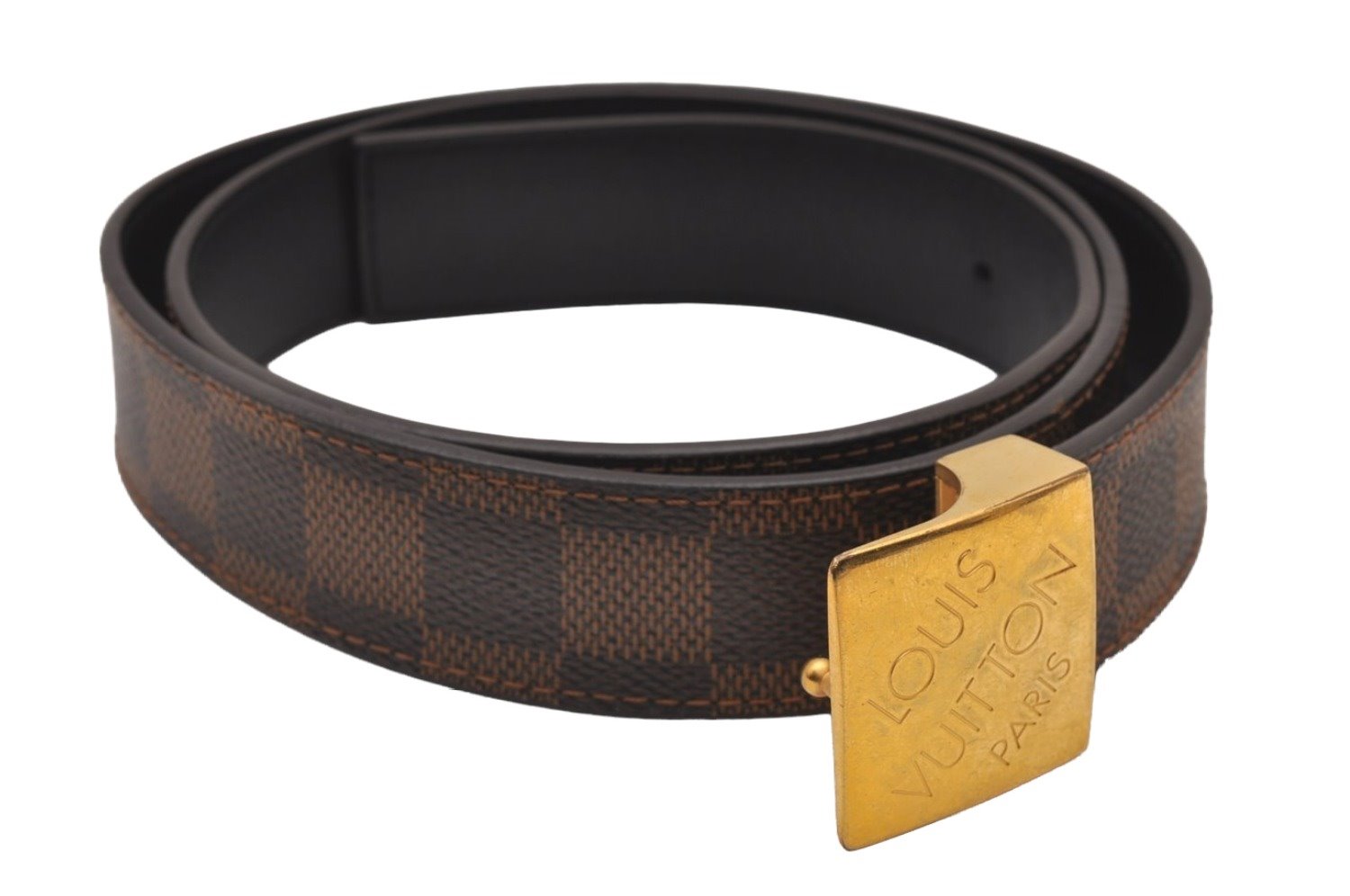 Authentic Louis Vuitton Damier Ceinture Carre Belt 85cm 33.5