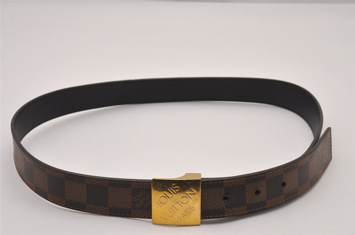 Authentic Louis Vuitton Damier Ceinture Carre Belt 85cm 33.5