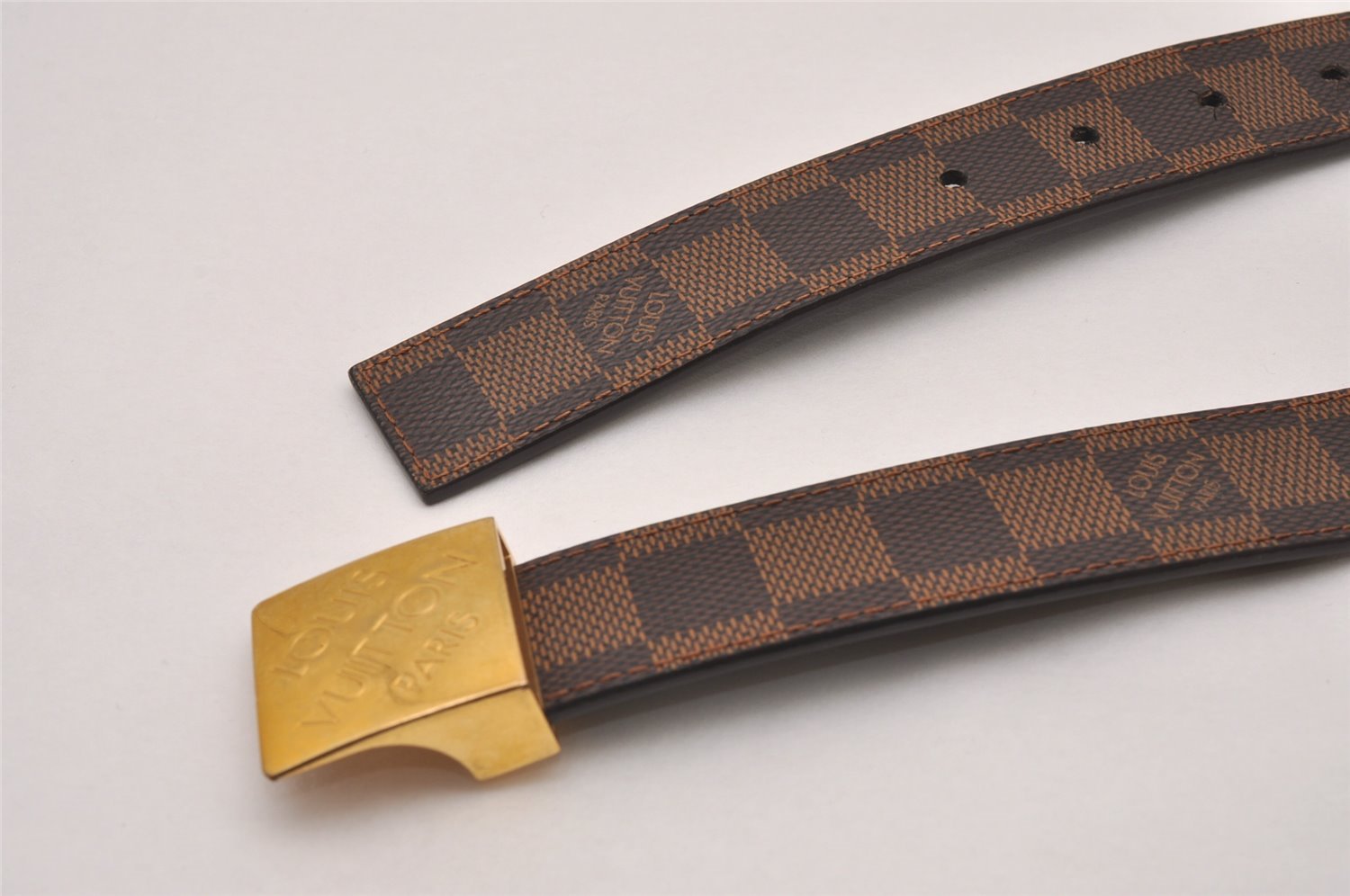 Authentic Louis Vuitton Damier Ceinture Carre Belt 85cm 33.5