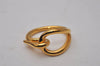 Authentic HERMES Scarf Ring Jumbo Circle Design Gold Tone 8974I