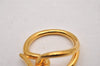 Authentic HERMES Scarf Ring Jumbo Circle Design Gold Tone 8974I