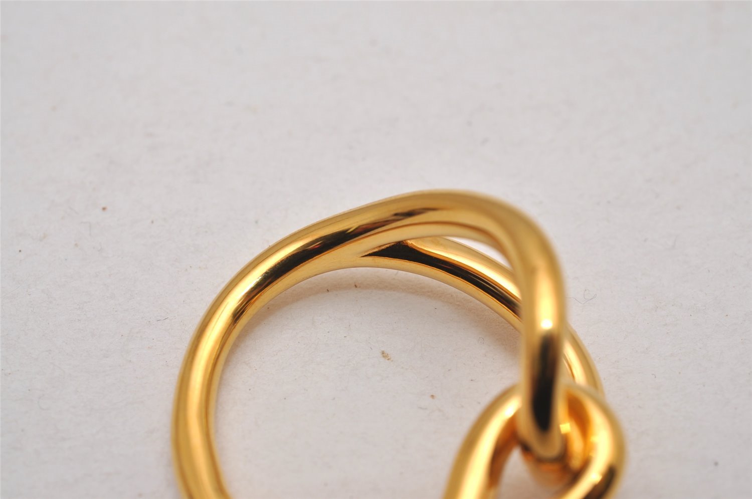 Authentic HERMES Scarf Ring Jumbo Circle Design Gold Tone 8974I