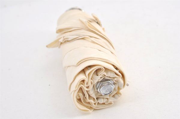 Authentic FENDI Vintage Zucchino Folding Umbrella White Cream 8975J