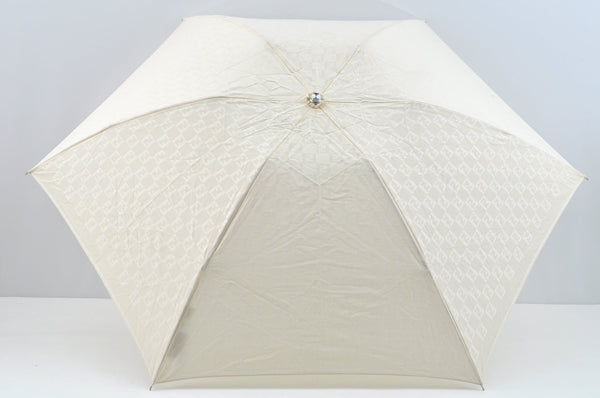 Authentic FENDI Vintage Zucchino Folding Umbrella White Cream 8975J