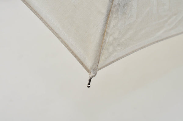 Authentic FENDI Vintage Zucchino Folding Umbrella White Cream 8975J