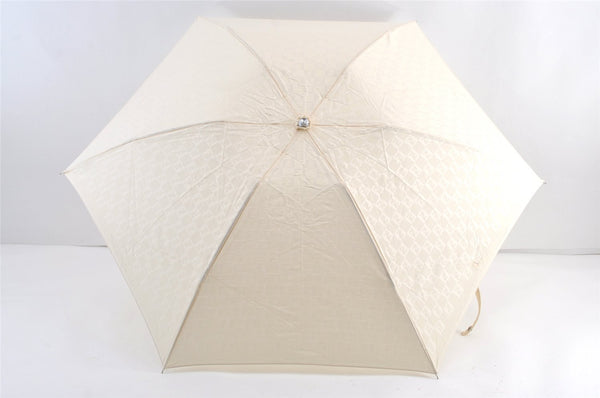 Authentic FENDI Vintage Zucchino Folding Umbrella White Cream 8975J