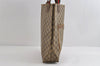 Authentic GUCCI Web Sherry Line Tote Bag GG PVC Leather Brown Junk 8976I