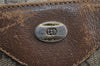 Authentic GUCCI Web Sherry Line Tote Bag GG PVC Leather Brown Junk 8976I