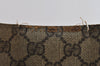 Authentic GUCCI Web Sherry Line Tote Bag GG PVC Leather Brown Junk 8976I